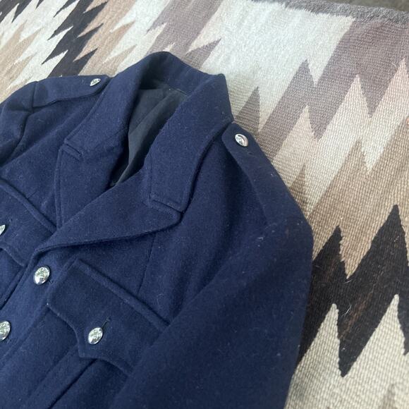 French Military Wool Jacket Navy Crop Small 1950s Vintage CDG Balenciaga Design - Picture 9 of 16